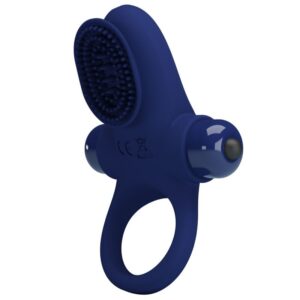 For Him-Palle Vibrierender Penisring Blau-Silikon, 10 Stufen