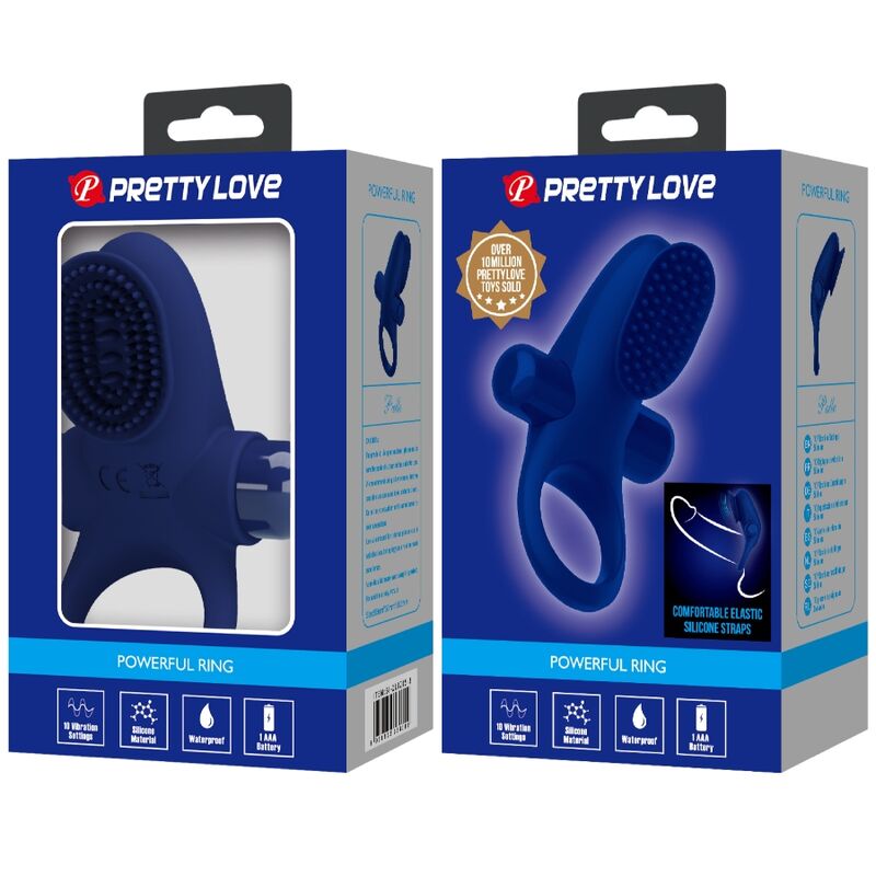 For Him-Ringbälle mit Blau-Silikon-Schwingung, 10 Geschwindigkeiten · Sextoys (Bild 2)