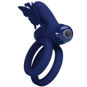 For Him-Doppelring Zwillinge mit Schwingungen und Stimulator Schmetterling · Sextoys (Bild 3)