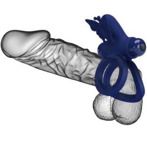 For Him-Doppelring Zwillinge mit Schwingungen und Stimulator Schmetterling · Sextoys (Bild 10)