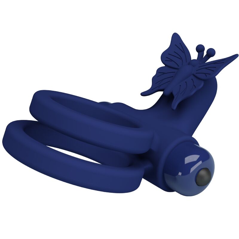 For Him-Doppelring Zwillinge mit Schwingungen und Stimulator Schmetterling · Sextoys (Bild 9)