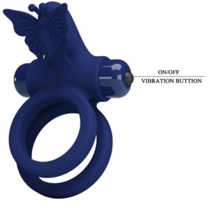 For Him-Doppelring Zwillinge mit Schwingungen und Stimulator Schmetterling · Sextoys (Bild 8)
