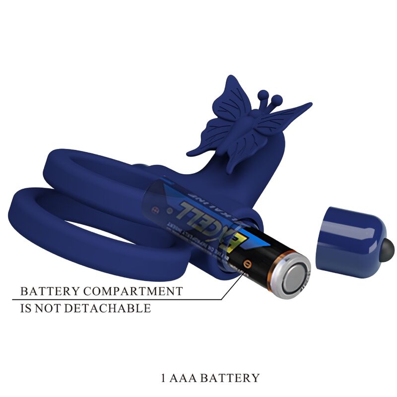 For Him-Doppelring Zwillinge mit Schwingungen und Stimulator Schmetterling · Sextoys (Bild 6)