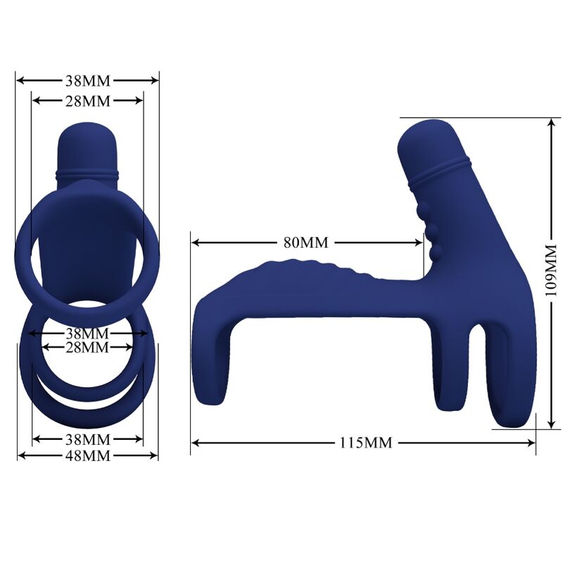 For Him-Elish Ring Vibrator mit Blau-Silikon-Erweiterung, 10 · Sextoys (Bild 6)