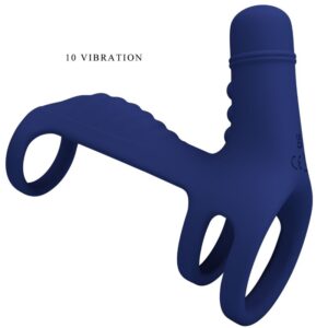 For Him-Elish Ring Vibrator mit Blau-Silikon-Erweiterung, 10 · Sextoys (Bild 5)