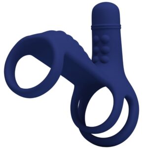 For Him-Elish Vibro-Ring mit Verlängerung Blau-Silikon, 10