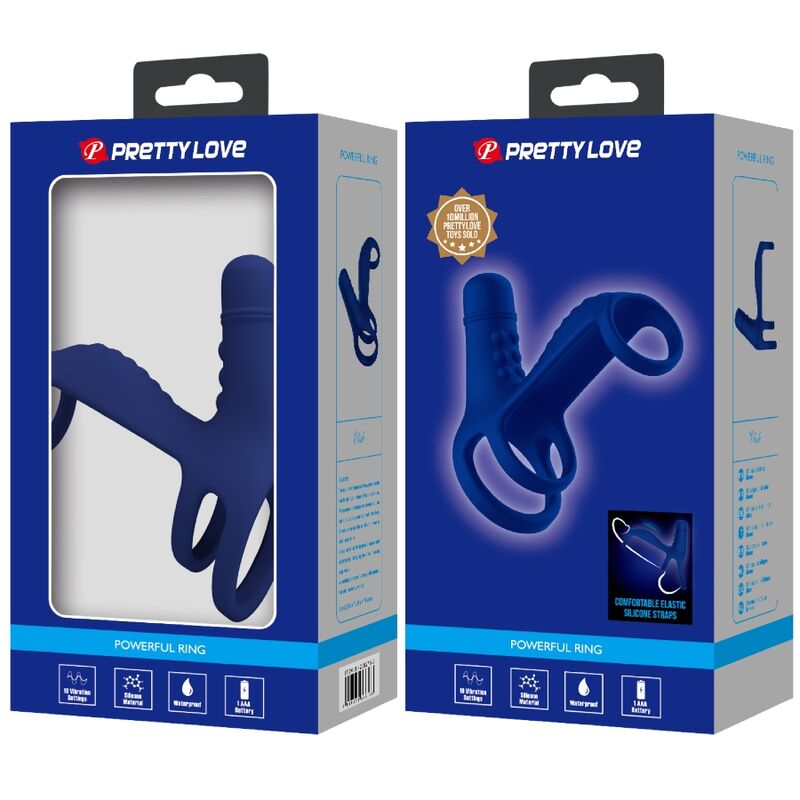For Him-Elish Ring Vibrator mit Blau-Silikon-Erweiterung, 10 · Sextoys (Bild 2)