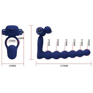 For Him-Ajmal Ring Vibrator mit Blau-Silikon-Stopfe, 10 Geschwindigkeiten · Sextoys (Bild 8)