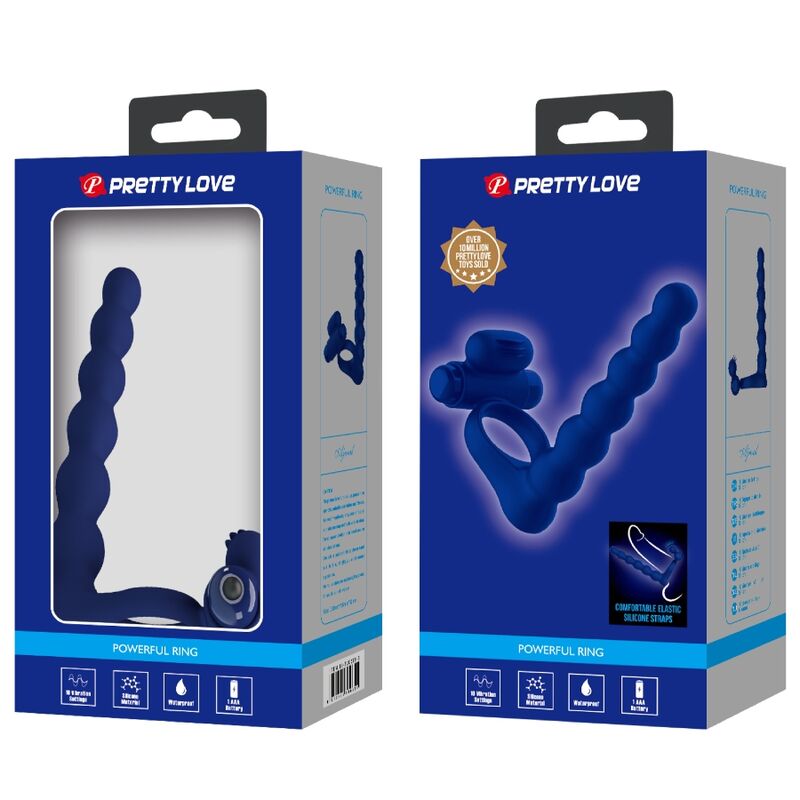 For Him-Ajmal Ring Vibrator mit Blau-Silikon-Stopfe, 10 Geschwindigkeiten · Sextoys (Bild 6)