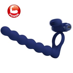 For Him-Ajmal Ring Vibrator mit Blau-Silikon-Stopfe, 10 Geschwindigkeiten · Sextoys (Bild 4)