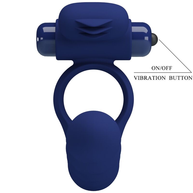 For Him-Ajmal Ring Vibrator mit Blau-Silikon-Stopfe, 10 Geschwindigkeiten · Sextoys (Bild 2)