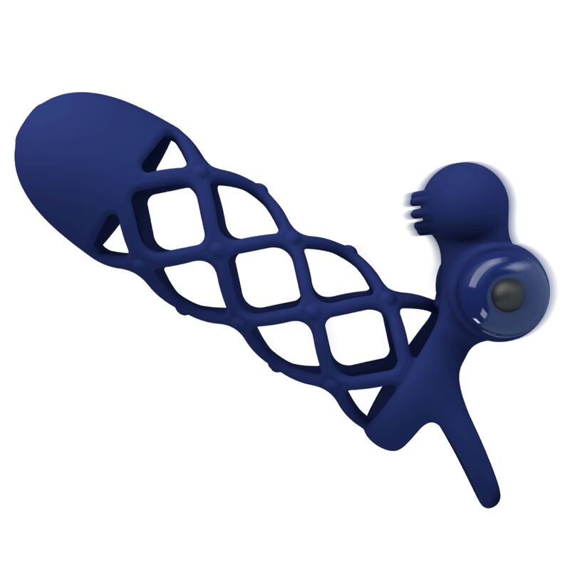 For Him-Giann Ring Vibrator mit Silikon Penishülle, Blau-10 · Sextoys (Bild 7)