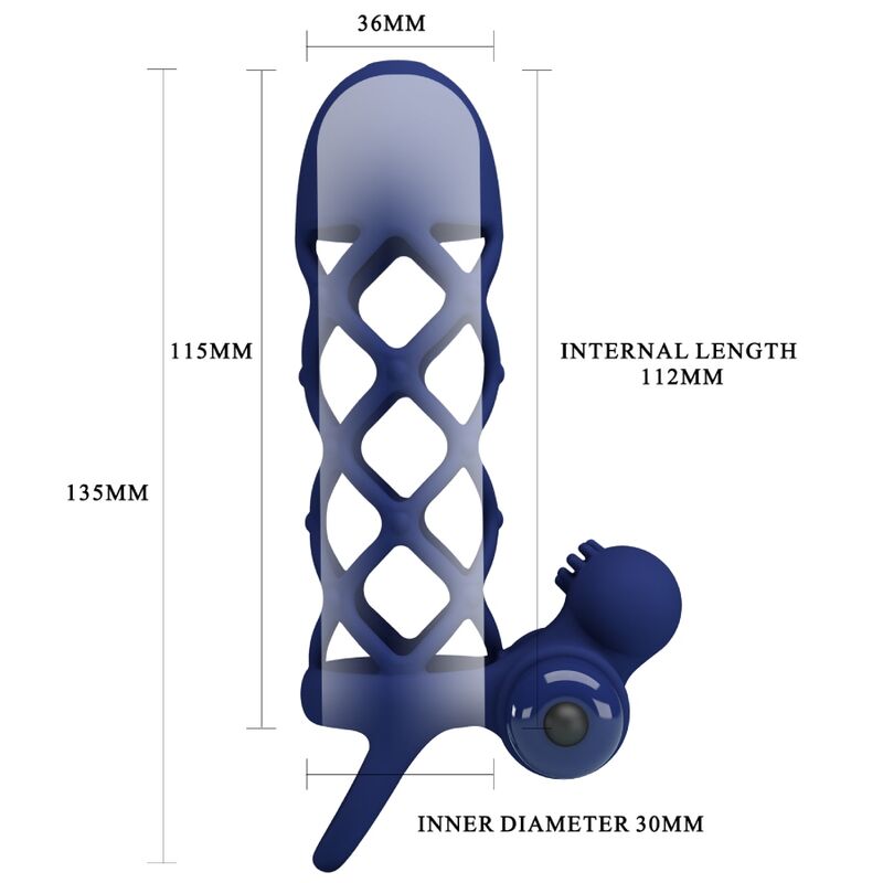 For Him-Giann Ring Vibrator mit Silikon Penishülle, Blau-10 · Sextoys (Bild 2)