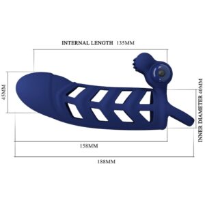For Him-Altaf Vibrator Ring mit Silikon Penishülle, Blau-10 · Sextoys (Bild 10)