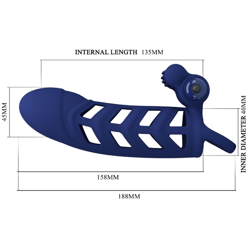 For Him-Altaf Vibrator Ring mit Silikon Penishülle, Blau-10 · Sextoys (Bild 10)