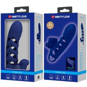 For Him-Altaf Vibrator Ring mit Silikon Penishülle, Blau-10 · Sextoys (Bild 7)