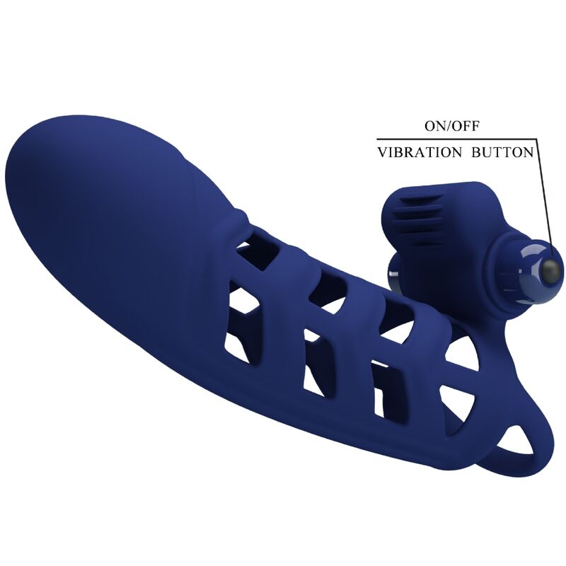For Him-Altaf Vibrator Ring mit Silikon Penishülle, Blau-10 · Sextoys (Bild 6)