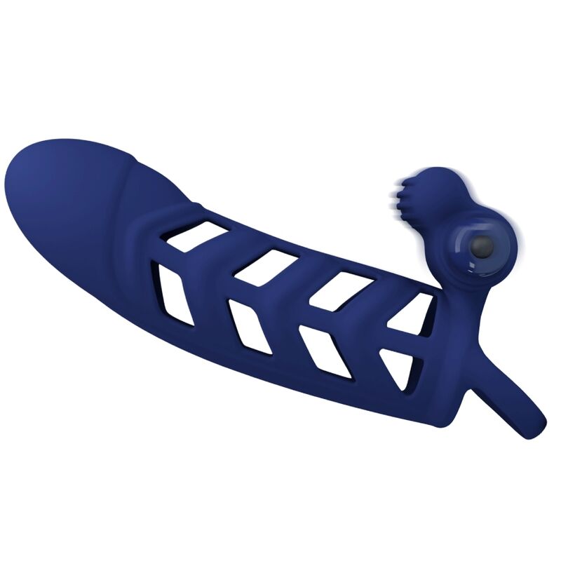 For Him-Altaf Vibrator Ring mit Silikon Penishülle, Blau-10 · Sextoys (Bild 5)