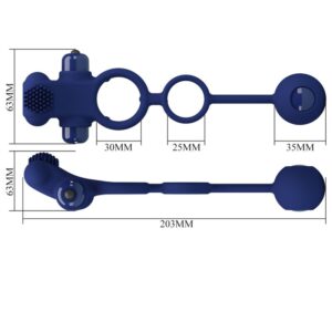 For Him-Doppel-Remington Vibrationsring mit Verschluss, Blau-Silikon · Sextoys (Bild 9)
