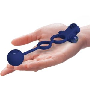 For Him-Doppel-Remington Vibrationsring mit Verschluss, Blau-Silikon · Sextoys (Bild 8)