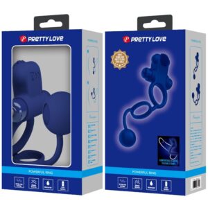For Him-Doppel-Remington Vibrationsring mit Verschluss, Blau-Silikon · Sextoys (Bild 5)