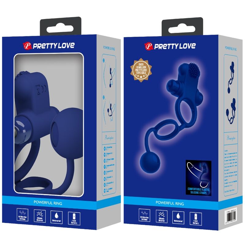 For Him-Doppel-Remington Vibrationsring mit Verschluss, Blau-Silikon · Sextoys (Bild 5)