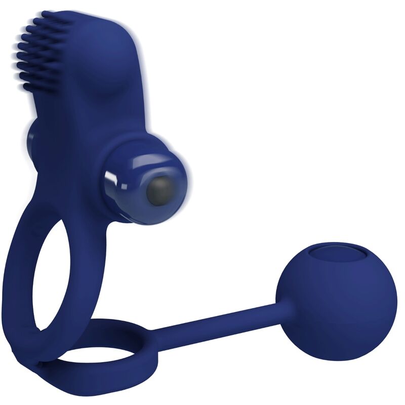 For Him-Doppel-Remington Vibrationsring mit Verschluss, Blau-Silikon · Sextoys (Bild 4)