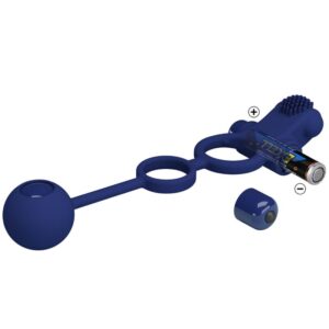 For Him-Doppel-Remington Vibrationsring mit Verschluss, Blau-Silikon · Sextoys (Bild 3)