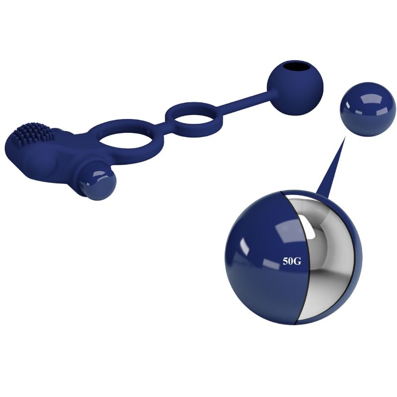 For Him-Doppel-Remington Vibrationsring mit Verschluss, Blau-Silikon · Sextoys (Bild 2)