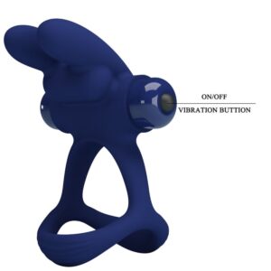For Him-Francisco Double Vibrations Ring Rabbit Blau-Silikon, 10 · Sextoys (Bild 10)