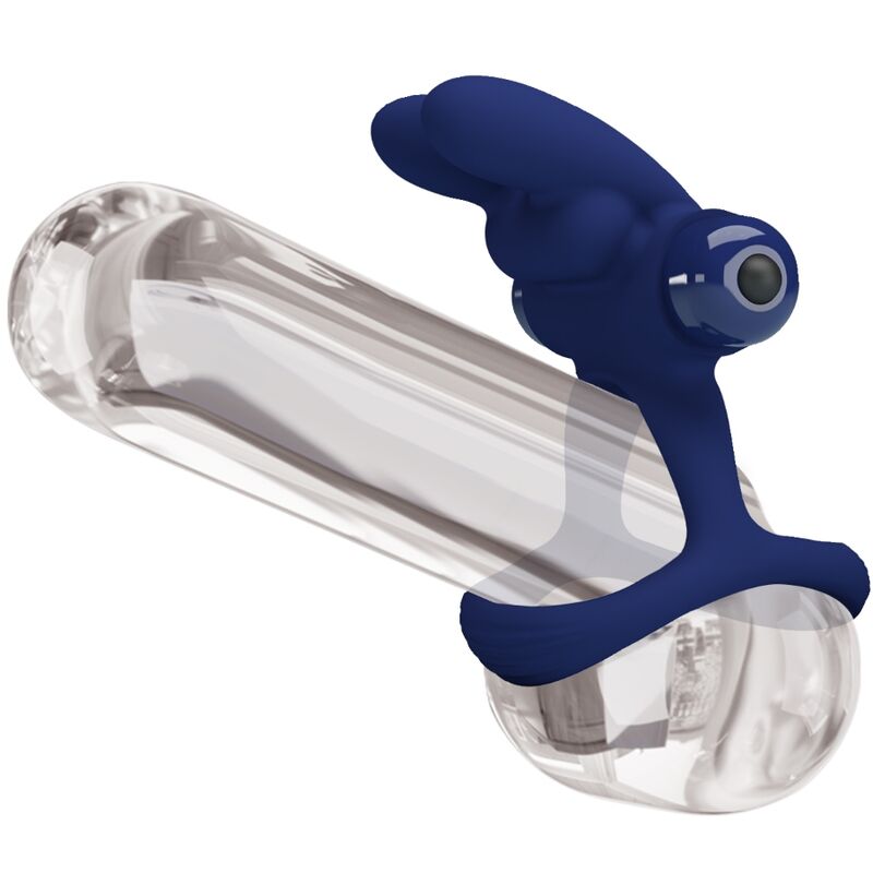 For Him-Francisco Double Vibrations Ring Rabbit Blau-Silikon, 10 · Sextoys (Bild 9)