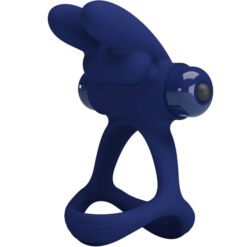 For Him-Francisco Double Vibrations Ring Rabbit Blau-Silikon, 10 · Sextoys (Bild 8)
