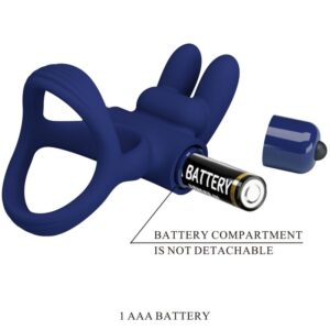 For Him-Francisco Double Vibrations Ring Rabbit Blau-Silikon, 10 · Sextoys (Bild 7)