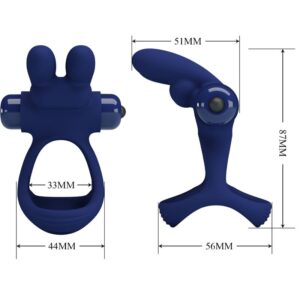For Him-Francisco Double Vibrations Ring Rabbit Blau-Silikon, 10 · Sextoys (Bild 6)
