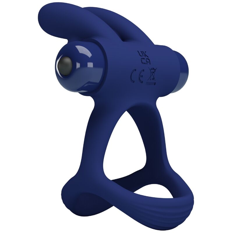 For Him-Francisco Double Vibrations Ring Rabbit Blau-Silikon, 10 · Sextoys (Bild 5)