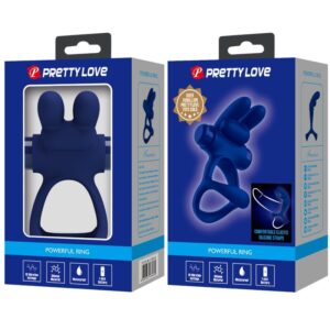 For Him-Francisco Double Vibrations Ring Rabbit Blau-Silikon, 10 · Sextoys (Bild 4)