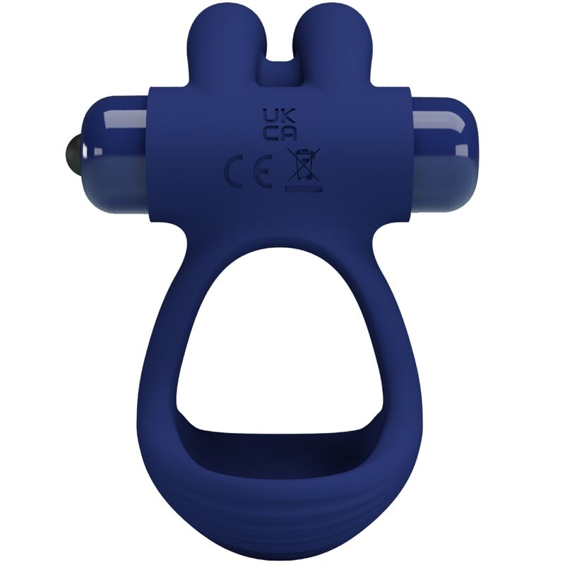 For Him-Francisco Double Vibrations Ring Rabbit Blau-Silikon, 10 · Sextoys (Bild 2)