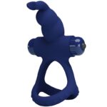 For Him-Luchito Vibrationsring Double Rabbit Blau-Silikon, 10 · Sextoys
