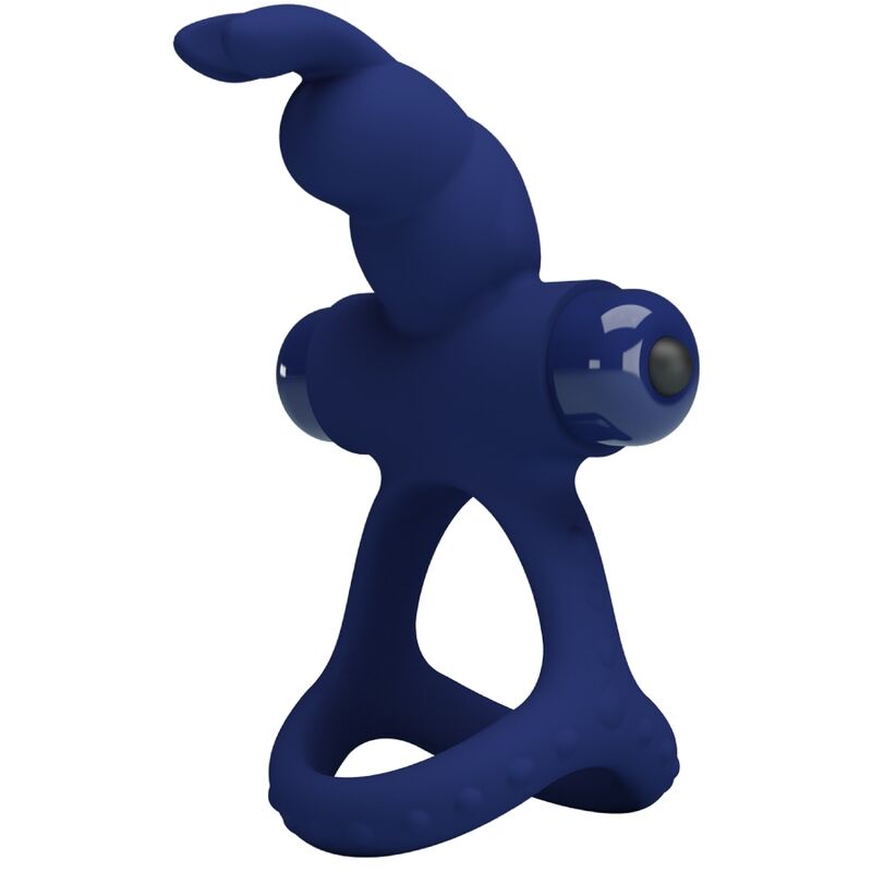 For Him-Luchito Vibrationsring Double Rabbit Blau-Silikon, 10 · Sextoys (Bild 6)