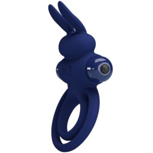 For Him-Darey Vibrationsring Double Kaninchen, Blau-Silikon, 10 · Sextoys (Bild 8)