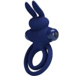 For Him-Darey Vibrationsring Double Kaninchen, Blau-Silikon, 10 · Sextoys