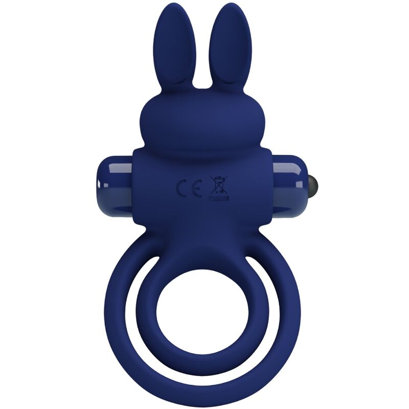 For Him-Darey Vibrationsring Double Kaninchen, Blau-Silikon, 10 · Sextoys (Bild 6)