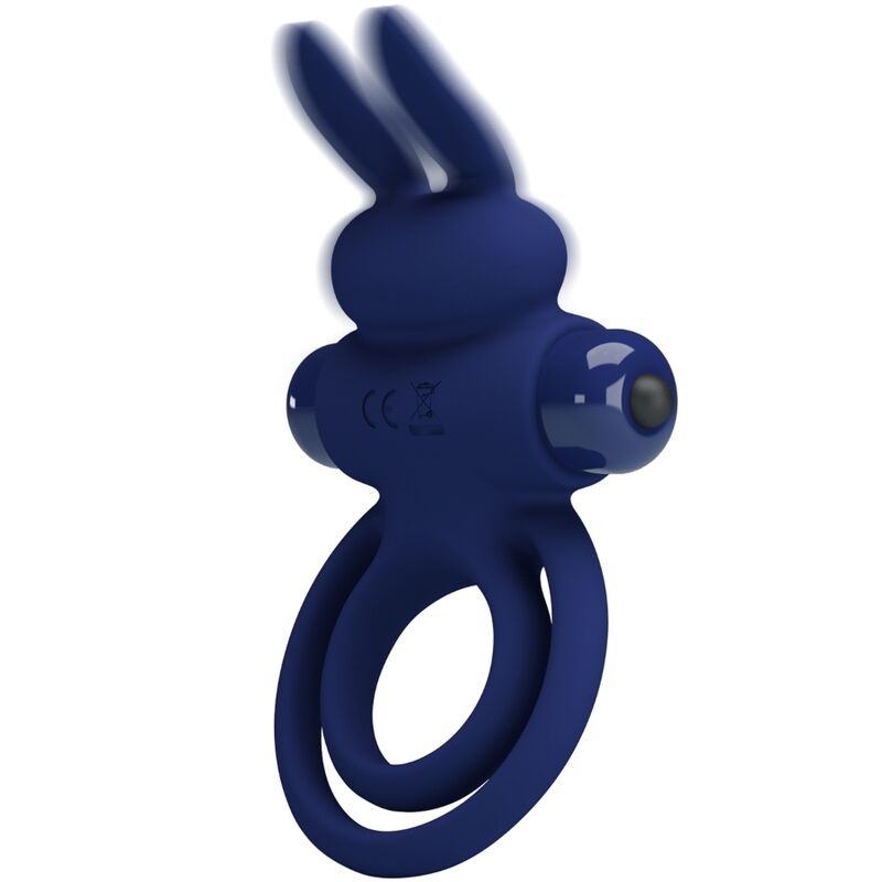 For Him-Darey Vibrationsring Double Kaninchen, Blau-Silikon, 10 · Sextoys (Bild 2)