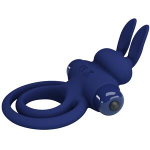 For Him-Darey Vibrationsring Double Kaninchen, Blau-Silikon, 10 · Sextoys (Bild 9)