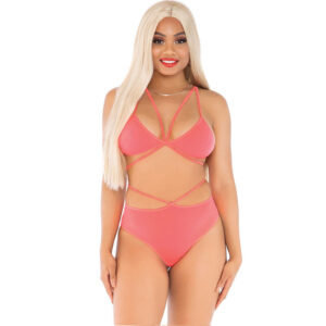 Leg Avenue-Top und Slip mit Hosenträgern · Sexy Damen-Dessous