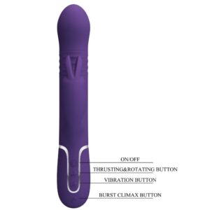 High Tech-Coda Rabbit Vibrator 4 in 1 Purple-Silikon, 7 Geschwindigkeiten · Vibratoren (Bild 7)