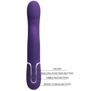 High Tech-Zalin Rabbit Vibrator Pearls 4 in 1 Lila-Silikon, 7 · Vibratoren (Bild 6)