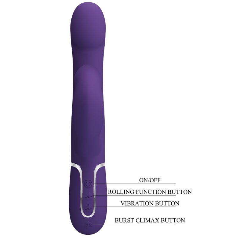 High Tech-Zalin Rabbit Vibrator Pearls 4 in 1 Lila-Silikon, 7 · Vibratoren (Bild 6)