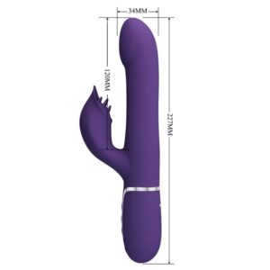 High Tech-Zalin Rabbit Vibrator Pearls 4 in 1 Lila-Silikon, 7 · Vibratoren (Bild 5)