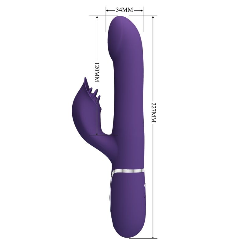 High Tech-Zalin Rabbit Vibrator Pearls 4 in 1 Lila-Silikon, 7 · Vibratoren (Bild 5)